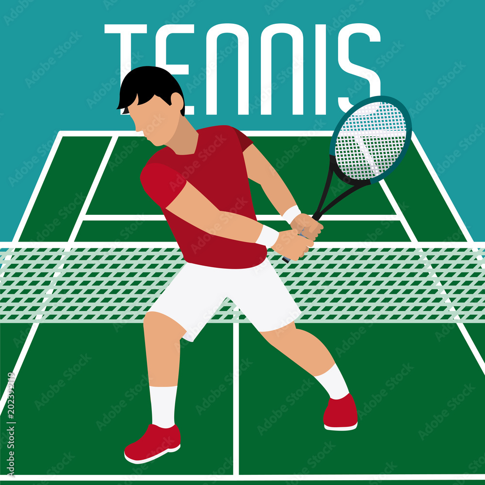 Fotografie Tennis player on field