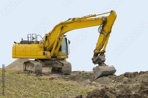 excavator at a construction site