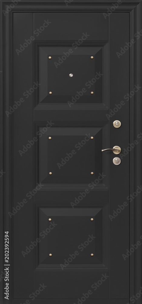 Fototapeta premium The model of the entrance metal door (isolated)
