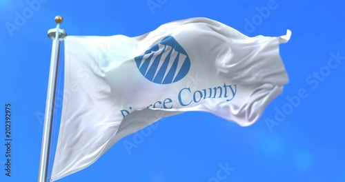 Flag of Pierce county, state of Washington, in United States - loop photo