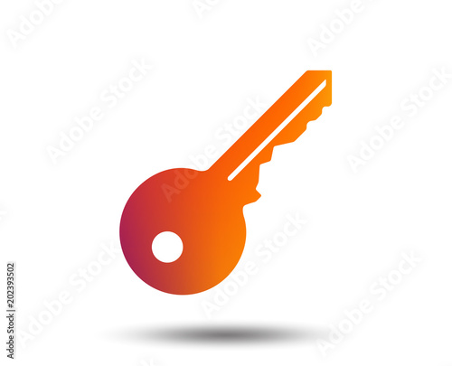 Key sign icon. Unlock tool symbol. Blurred gradient design element. Vivid graphic flat icon. Vector