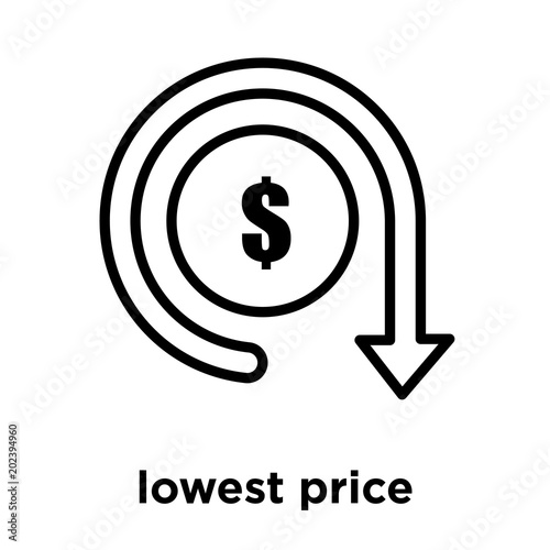 lowest price icon isolated on white background