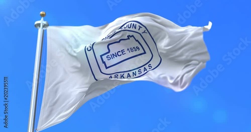 Flag of Craighead county, state of Arkansas, in United States - loop photo