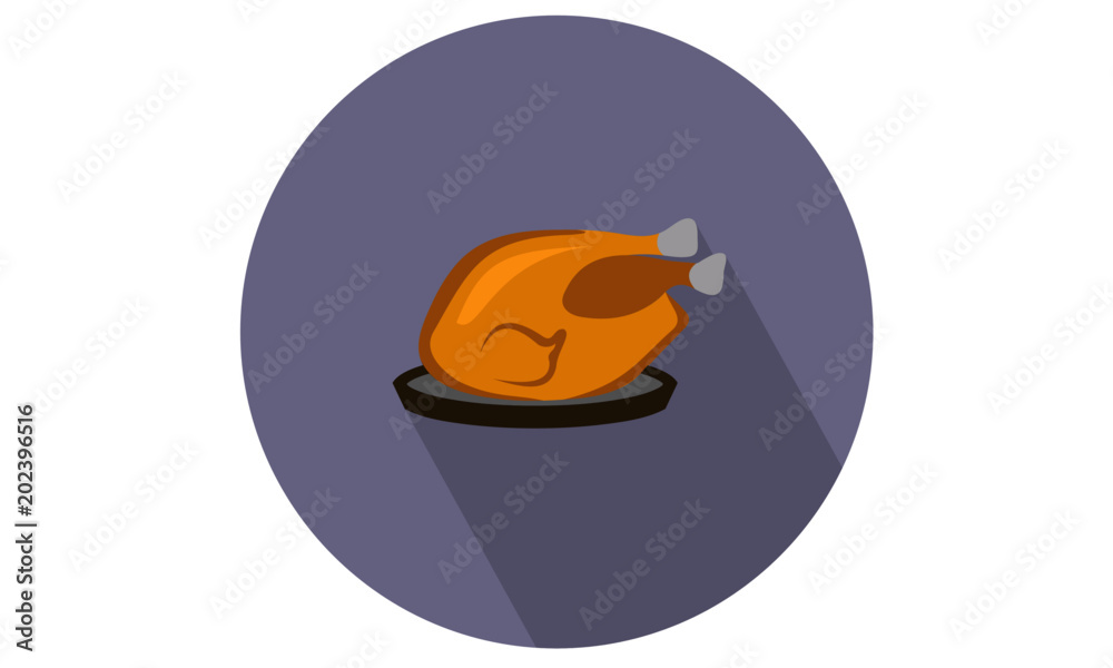Vector illustration of cooked chicken / Turkey on a platter for food websites and app Vector illustration of cooked chicken / Turkey on a platter for food websites and app