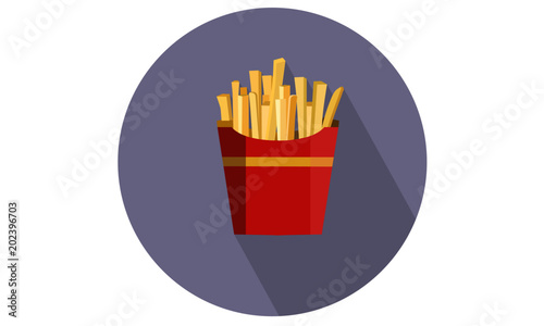 French Fries in red box for food web and apps designs