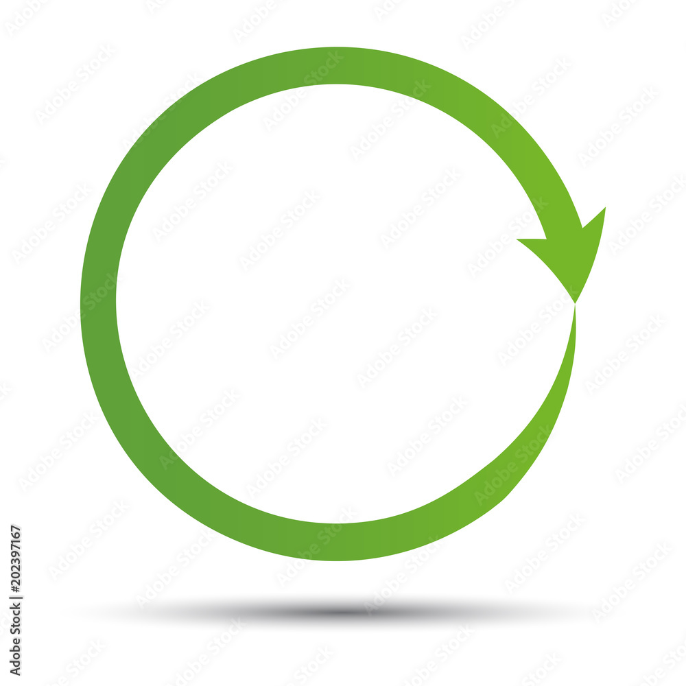 Green recycling symbol of ecologically pure funds. Arrow. Ecological symbol. Green vector. Vector image. Green recycling symbol of ecologically pure funds. Arrow. Ecological symbol. Green vector. Vector image.