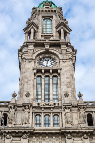 Tower of Porto City Hall in Porto city, Portugal