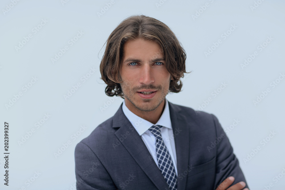 Happy young man with dark hair wearing an elegant suit Happy young man with dark hair wearing an elegant suit