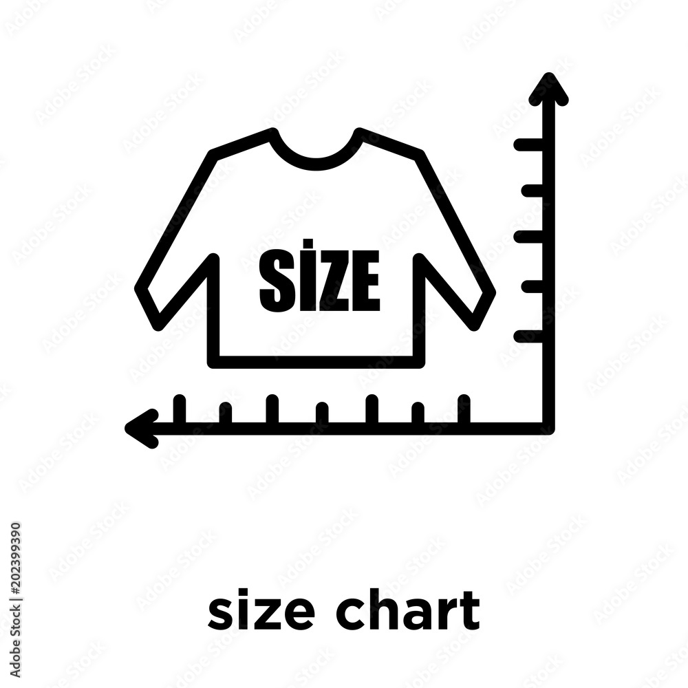 size chart icon isolated on white background size chart icon isolated on white background