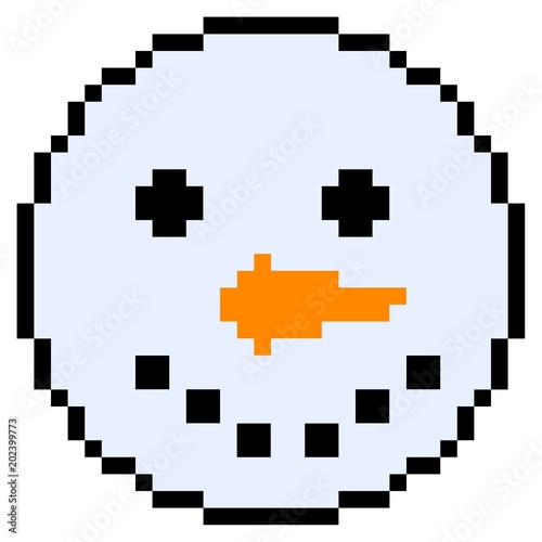 icon snowman pixel art