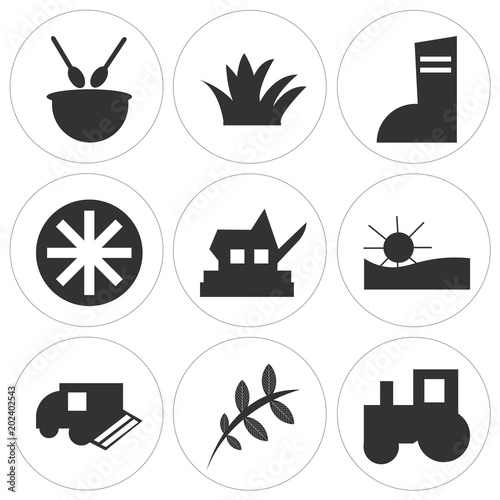 Set Of 9 simple editable icons photo