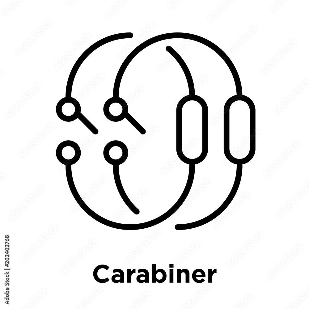 Carabiner icon isolated on white background Carabiner icon isolated on white background