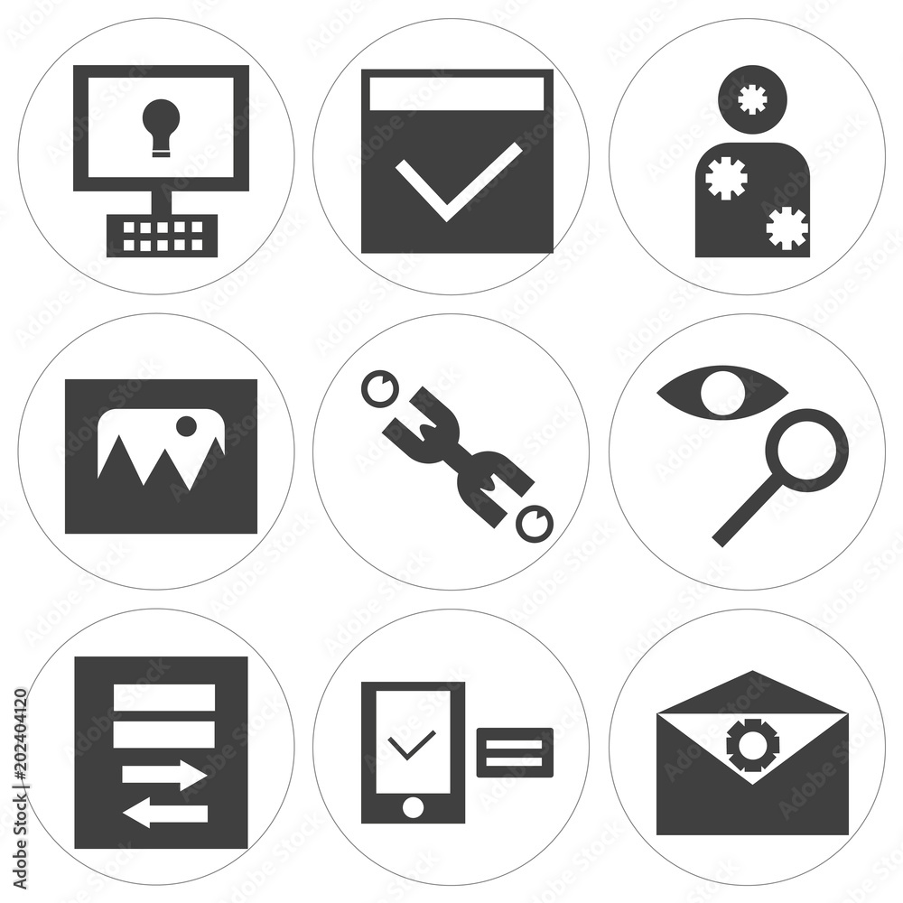 Set Of 9 simple editable icons Set Of 9 simple editable icons