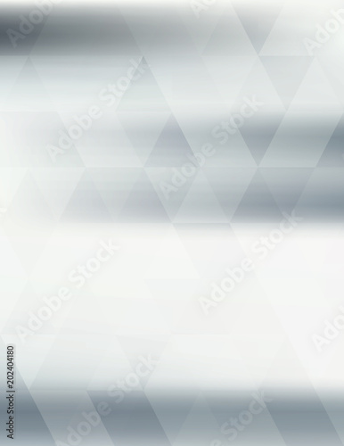 Abstract silver grey blurred background with triangles. Vertical vector pattern
