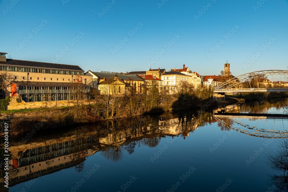 A view to the old city of Bamberg with some great reflections
