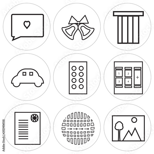 Set Of 9 simple editable icons