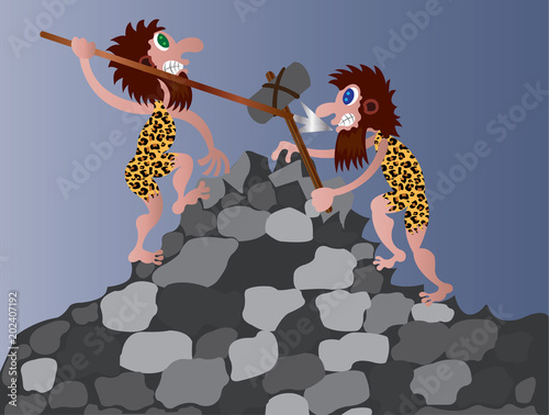 Cave Men Fight