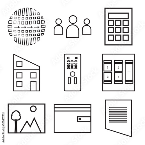 Set Of 9 simple editable icons