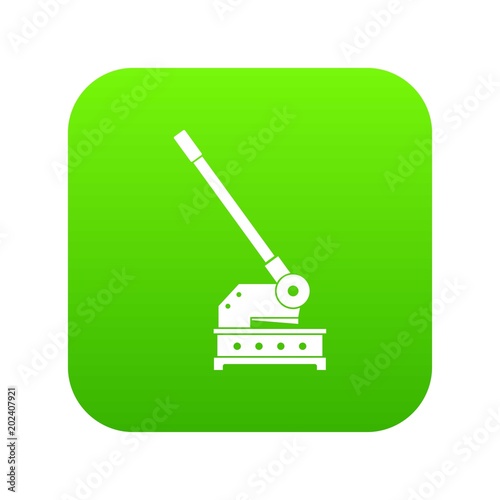 Cutting machine icon digital green for any design isolated on white vector illustration