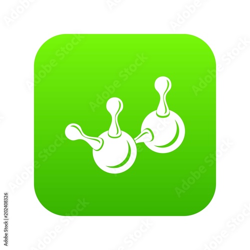 Molecule element icon green vector isolated on white background