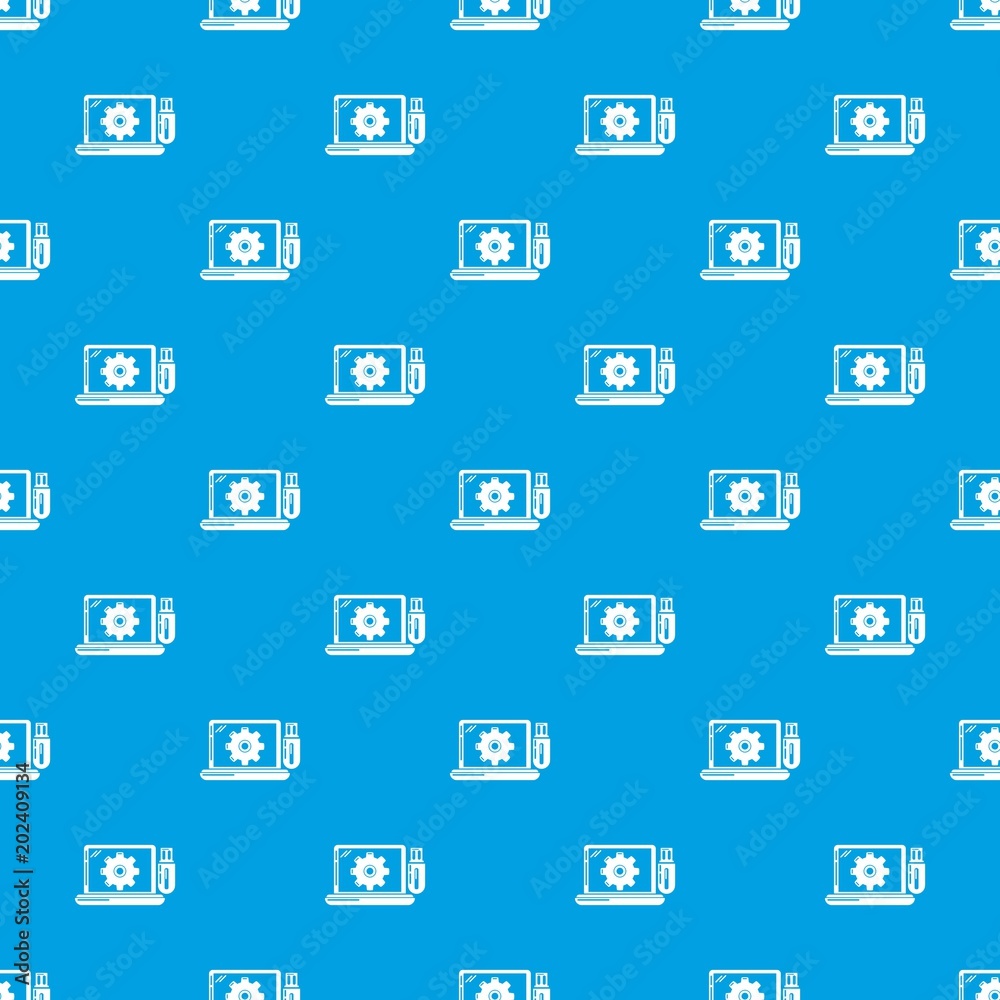 Laptop repairpattern vector seamless blue repeat for any use