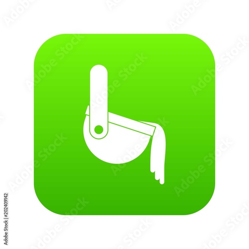 Molten metal poured from ladle icon digital green for any design isolated on white vector illustration