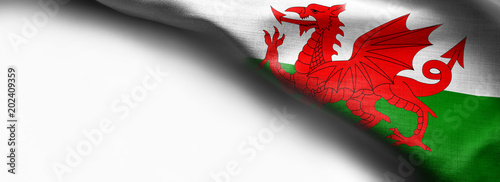 Flag of Wales on white background photo