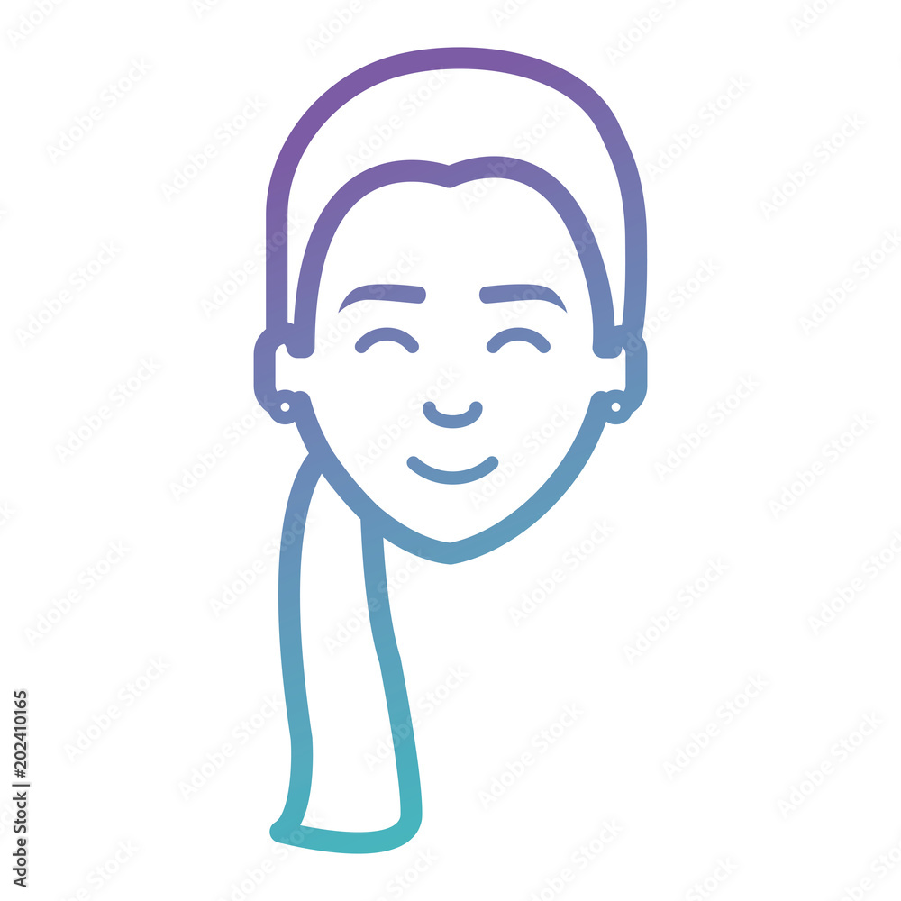 beautiful woman head avatar character vector illustration design