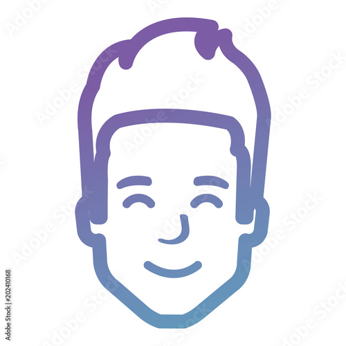 young man head avatar character vector illustration design