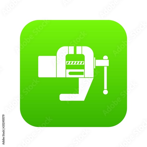 Vise tool icon digital green for any design isolated on white vector illustration