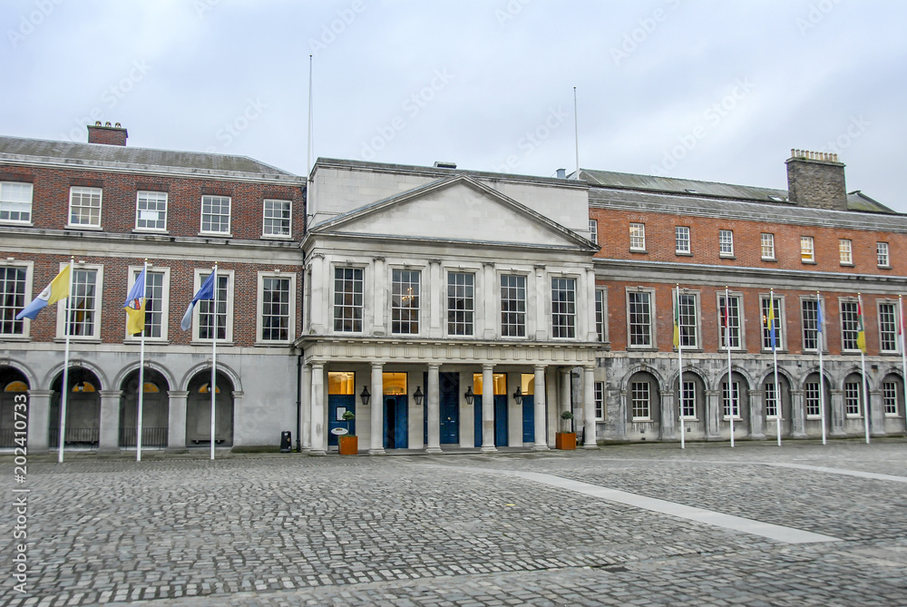 Dublin, Ireland, 24 October 2012: Buildings and Street View