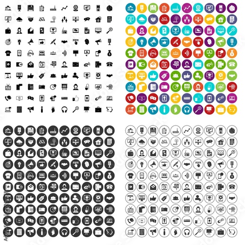 100 help desk icons set vector in 4 variant for any web design isolated on white