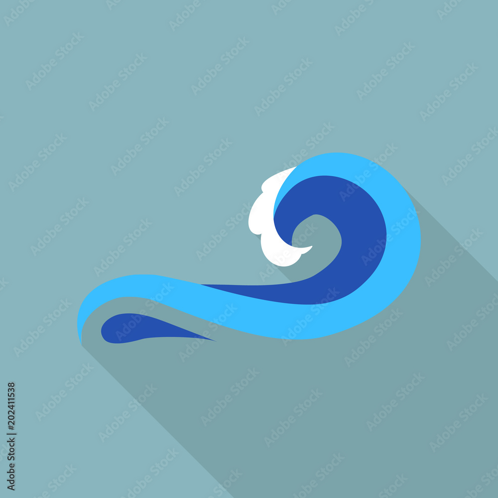 Wave icon. Flat illustration of wave vector icon for web