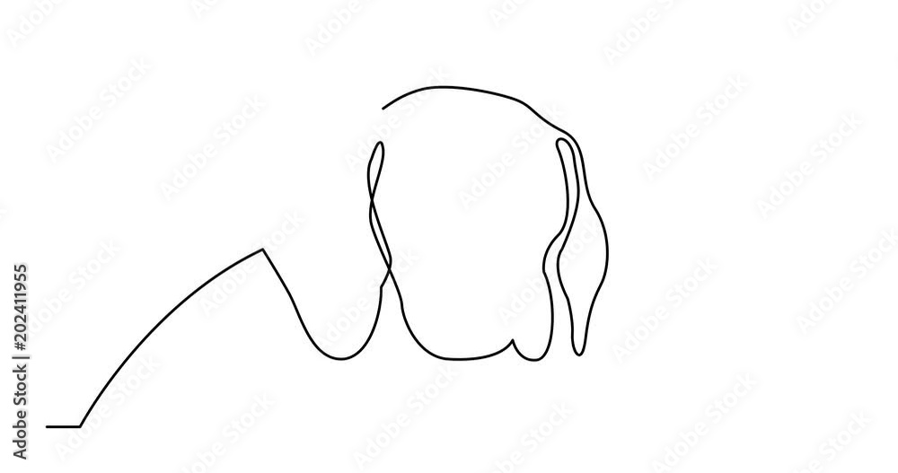 Self drawing animation of continuous line drawing of dog. Self drawing animation of continuous line drawing of dog.