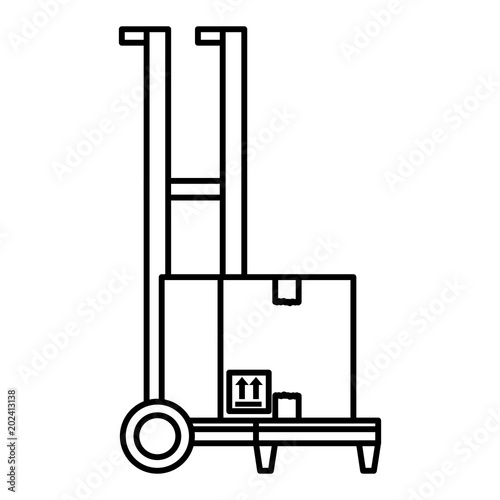 cart with box delivery service vector illustration design