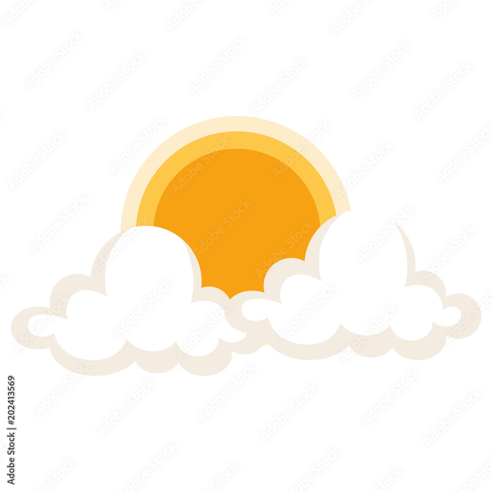 clouds sky with sun vector illustration design clouds sky with sun vector illustration design