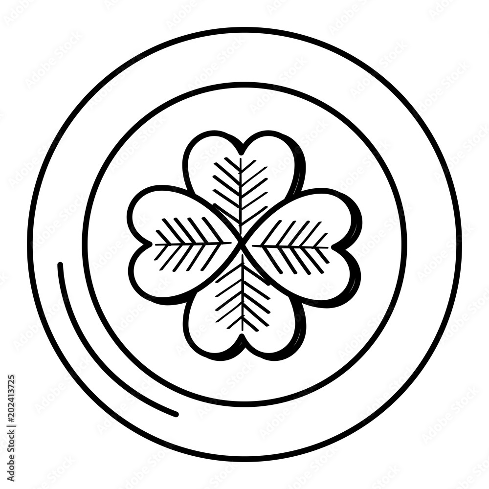 coin with clover icon vector illustration design coin with clover icon vector illustration design