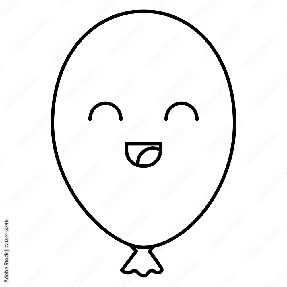 balloon air celebration kawaii character vector illustration design balloon air celebration kawaii character vector illustration design
