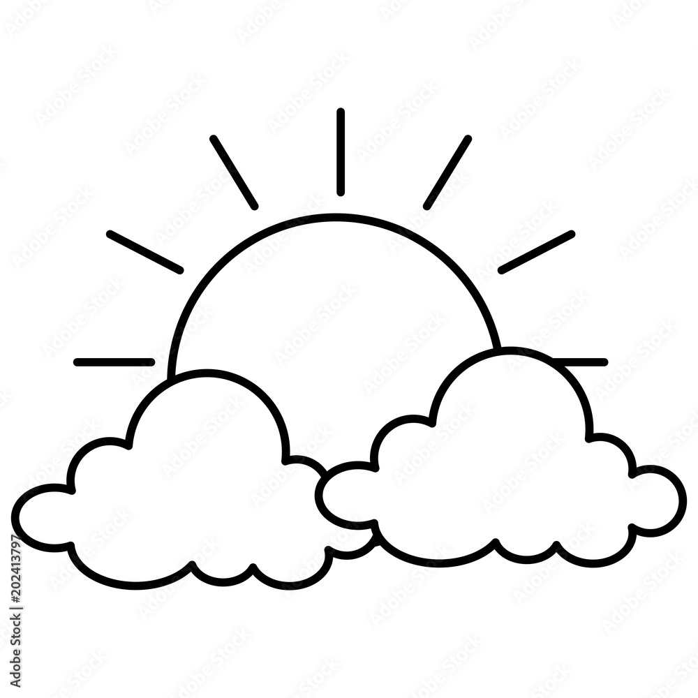 clouds sky with sun vector illustration design clouds sky with sun vector illustration design