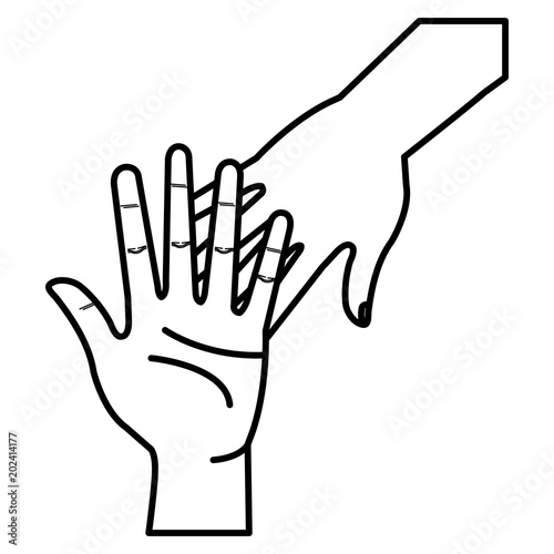 hands human touching icon vector illustration design