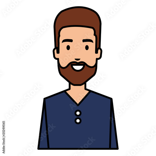 young man avatar character vector illustration design