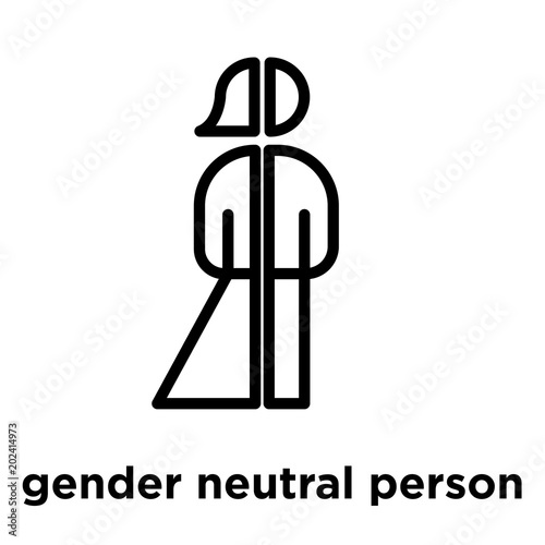 gender neutral person icon isolated on white background