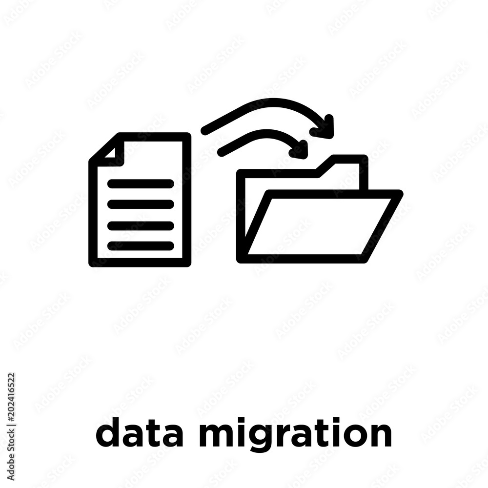data migration icon isolated on white background data migration icon isolated on white background