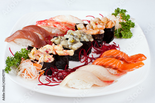 Блюда японской кухни. Морепродукты