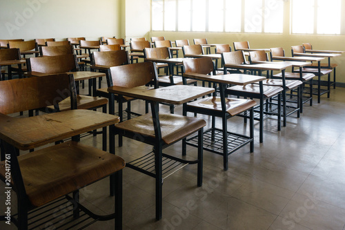 Lecture chairs in classroom