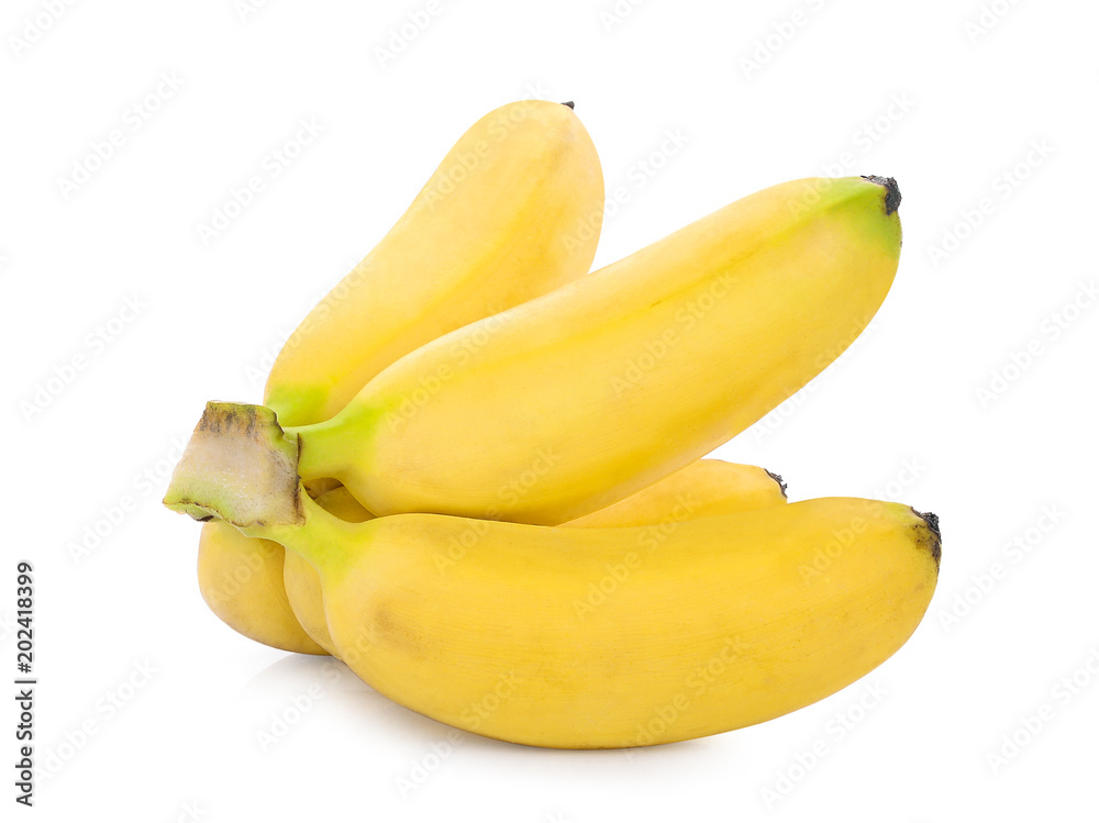 pisang mas bananas isolated on white background