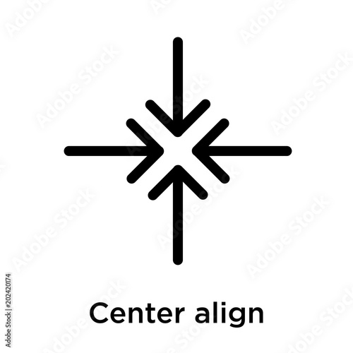 Center align icon isolated on white background