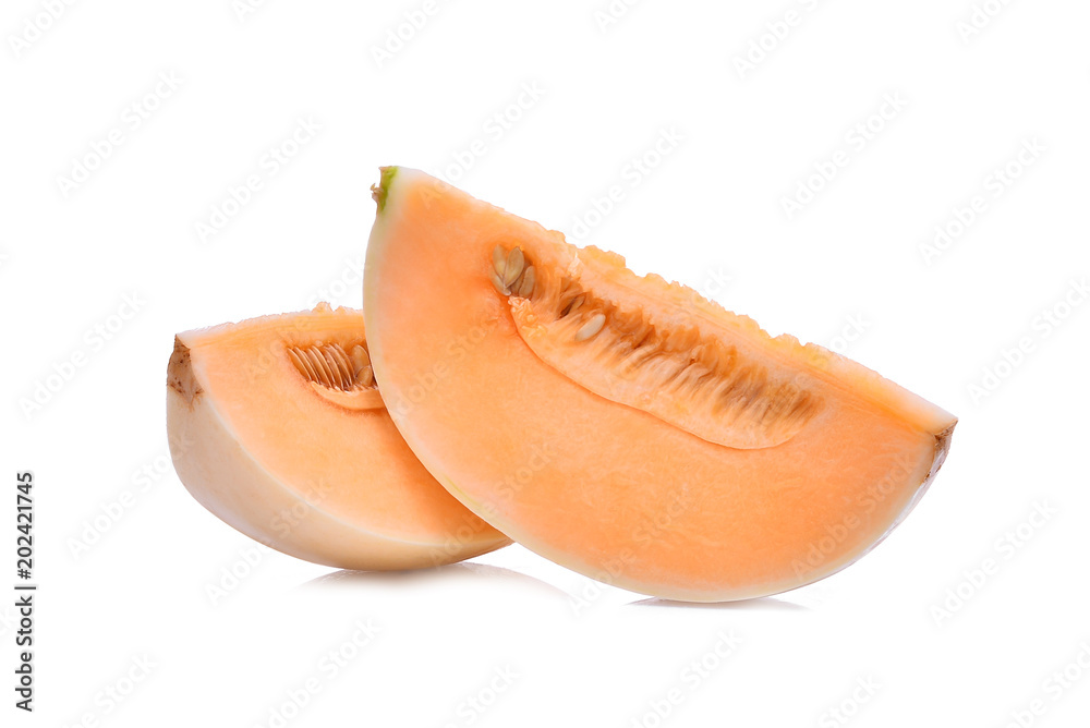 sliced honeydew melon(sunlady) isolated on white background sliced honeydew melon(sunlady) isolated on white background