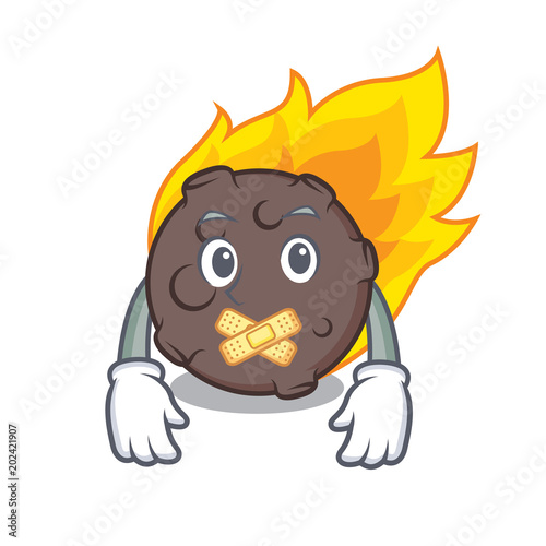 Silent meteorite mascot cartoon style
