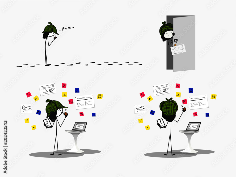 Fotografie Female Sherlock Holmes Brainstorming Package